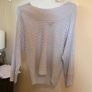 Off the shoulder light blue top